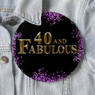 40e verjaardag ronde button 6,0 cm