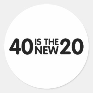 40e verjaardag ronde sticker