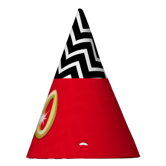 40e verjaardag rood goud zwart wit feesthoedjes (Rechts)