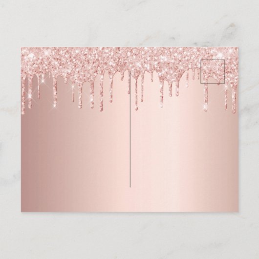 40e verjaardag roos goud glitter behalve datum briefkaart (Achterkant)