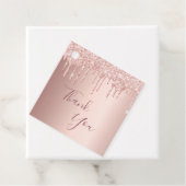 40e verjaardag roos goudglitterdruppels bedankt bedankjes labels (In situ)