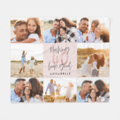 40e verjaardag roze girale foto collage  fleece deken (Voorkant (Horizontaal))