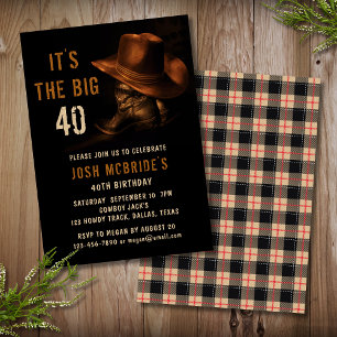 40e verjaardag Rustic Cowboy Pet en Lederen Boots Kaart