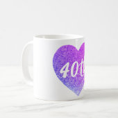 40e verjaardag Sequin hart mok (Voorkant links)
