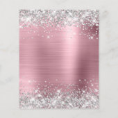 40e verjaardag Silver Glitter Pink Folie Uitnodigi Flyer (Achterkant)