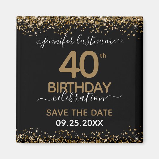 40e verjaardag Sparen de Magnet van de Datum Magneet (Voorkant)