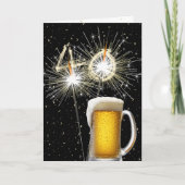40e Verjaardag Sparklers Met Bier Mok Kaart (Voorkant)