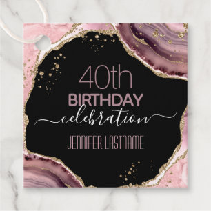 40e verjaardag Stone and Gold Favor Tags Bedankjes Labels