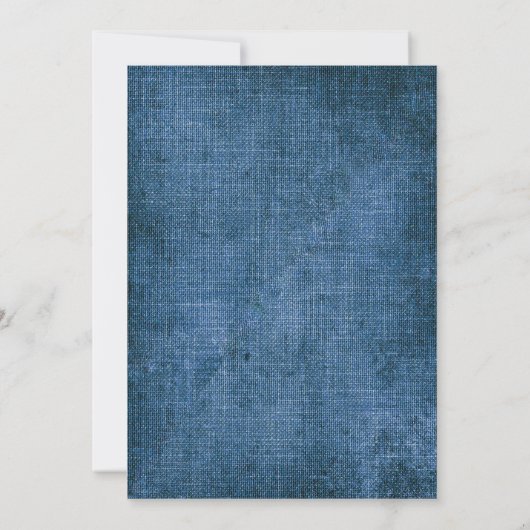 40e verjaardag Uitnodiging Blue Linen Rustic Cheer (Achterkant)