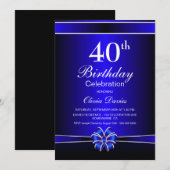 40e verjaardag van Black and Blue Kaart (Voorkant / Achterkant)