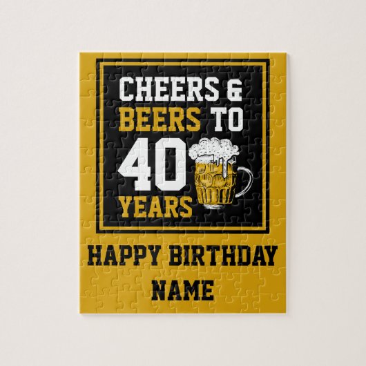40e verjaardag van de Cheers & Beers tot 40 jaar Legpuzzel (Verticaal)