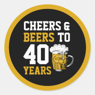 40e verjaardag van de Cheers & Beers tot 40 jaar Ronde Sticker
