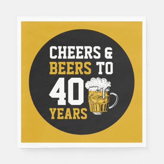 40e verjaardag van de Cheers & Beers tot 40 jaar Servet (Voorkant)