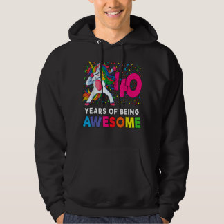 40e verjaardag van de Dabbing Unicorn Party 40 jaa Hoodie