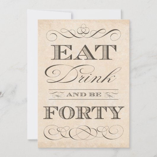 40e verjaardag van de Drink van de Dinner Party Ea Kaart (Voorkant)