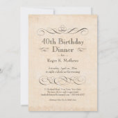 40e verjaardag van de Drink van de Dinner Party Ea Kaart (Achterkant)