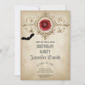 40e verjaardag van de Gothic Red-uitnodiging Kaart (Voorkant)