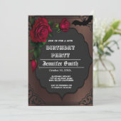 40e verjaardag van de Gothic Red-uitnodiging Kaart (Staand voorkant)