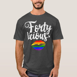 40e verjaardag van de homo Lesbian LGB Fortyliciou T-shirt