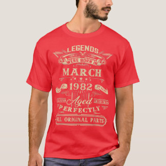 40e verjaardag van de Legenda Geboren in maart 198 T-shirt