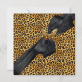 40e verjaardag van de Leopard Black Butterfly Kaart (Achterkant)