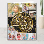 40e verjaardag van de Leopard-foto Gold ballonnen Kaart (Voorkant)