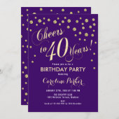 40e verjaardag van de uitnodiging van de partij -  (Voorkant / Achterkant)