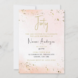 40e verjaardag van de uitnodigingsproze kaart