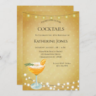 40e verjaardag van de vrouwendag-cocktail kaart