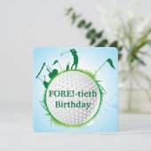 40e verjaardag van de vrouwengolf kaart (Staand voorkant)