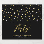 40e verjaardag van de zwarte & goudbriefing bier etiket (Enkel label)