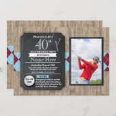40e verjaardag van Golfbal Foto Golfuitnodiging Kaart (Voorkant / Achterkant)