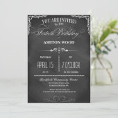 40e verjaardag van het Chalkboard-typografie Kaart (Staand voorkant)