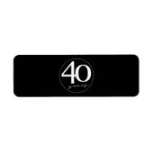 40e verjaardag van het sigaar-etiket Favor/Gift Etiket (Voorkant)