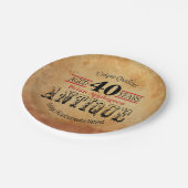 40e verjaardag van oud, Antiek en  design Papieren Bordje (Gekanteld)