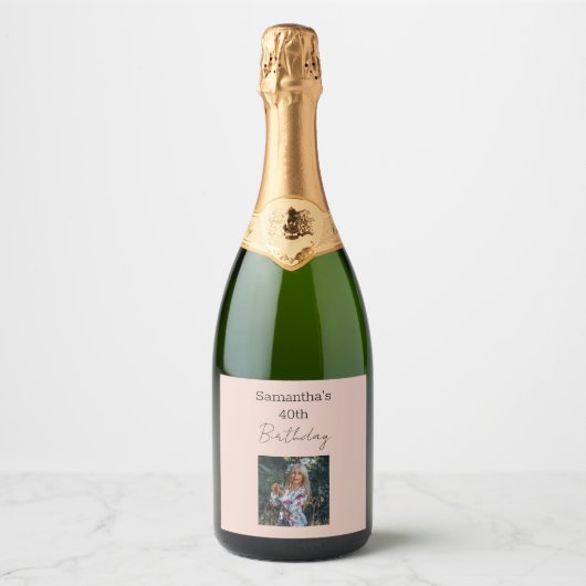 40e verjaardag van perfecte wijn sparkling wijnetiket (Voorkant)