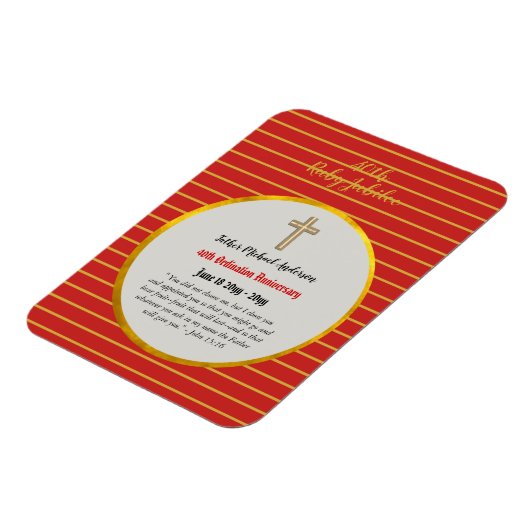 40e verjaardag van priesterwijding Priester Robijn Magneet (Linkerzijde)