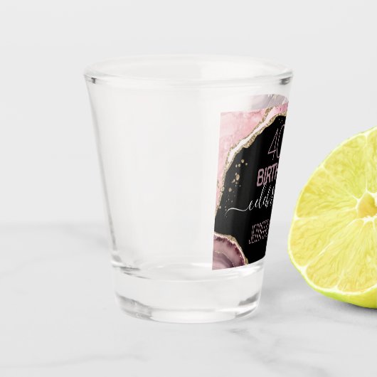 40e verjaardag van Steen en Goud Schuurglas Shot Glas (Links)