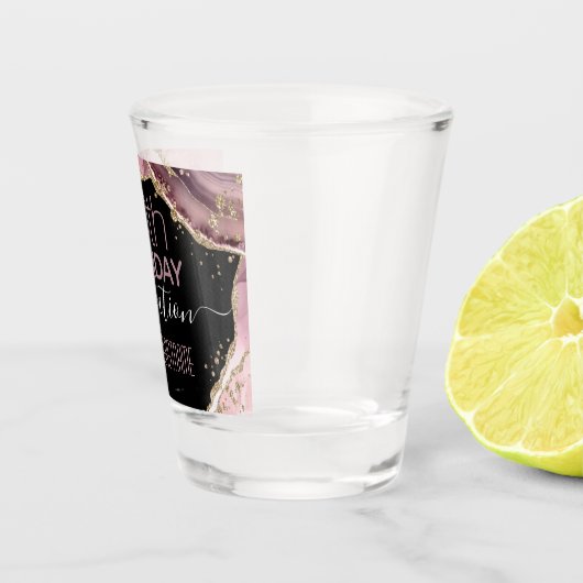 40e verjaardag van Steen en Goud Schuurglas Shot Glas (Rechts)