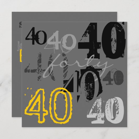 40e verjaardag van uitnodigingen (Voorkant / Achterkant)