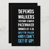 40e verjaardag van uitnodigingen - Geezer (Voorkant / Achterkant)