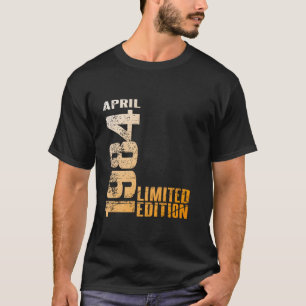 40e Verjaardag Vintage 1984 April 40 Jaar Mannen V T-shirt