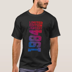40e Verjaardag Vintage 1984 Januari 40 Jaar Mannen T-shirt