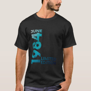 40e Verjaardag Vintage 1984 Juni 40 Jaar Mannen Vr T-shirt