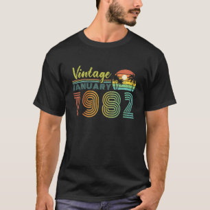 40e verjaardag Vintage januari 1982 veertig jaar T-shirt