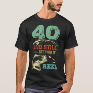40e verjaardag vissen wordt 40 visser mannen pu t-shirt