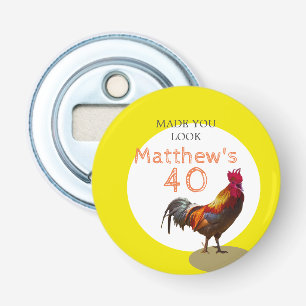 40e verjaardag vlinderrooster kiemmuis button flesopener