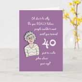 40e verjaardag voor haar grappige kaart (Gele Bloem)