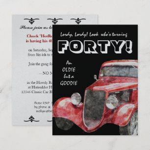 40e verjaardag voor hem - klassieke hotrod auto kaart