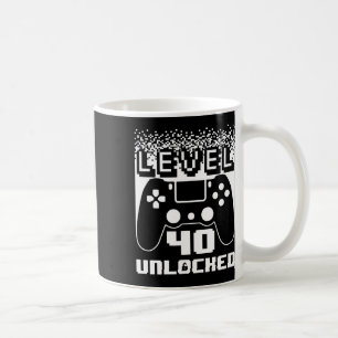 40e verjaardag voor mannen level 40 unlocked gamer koffiemok